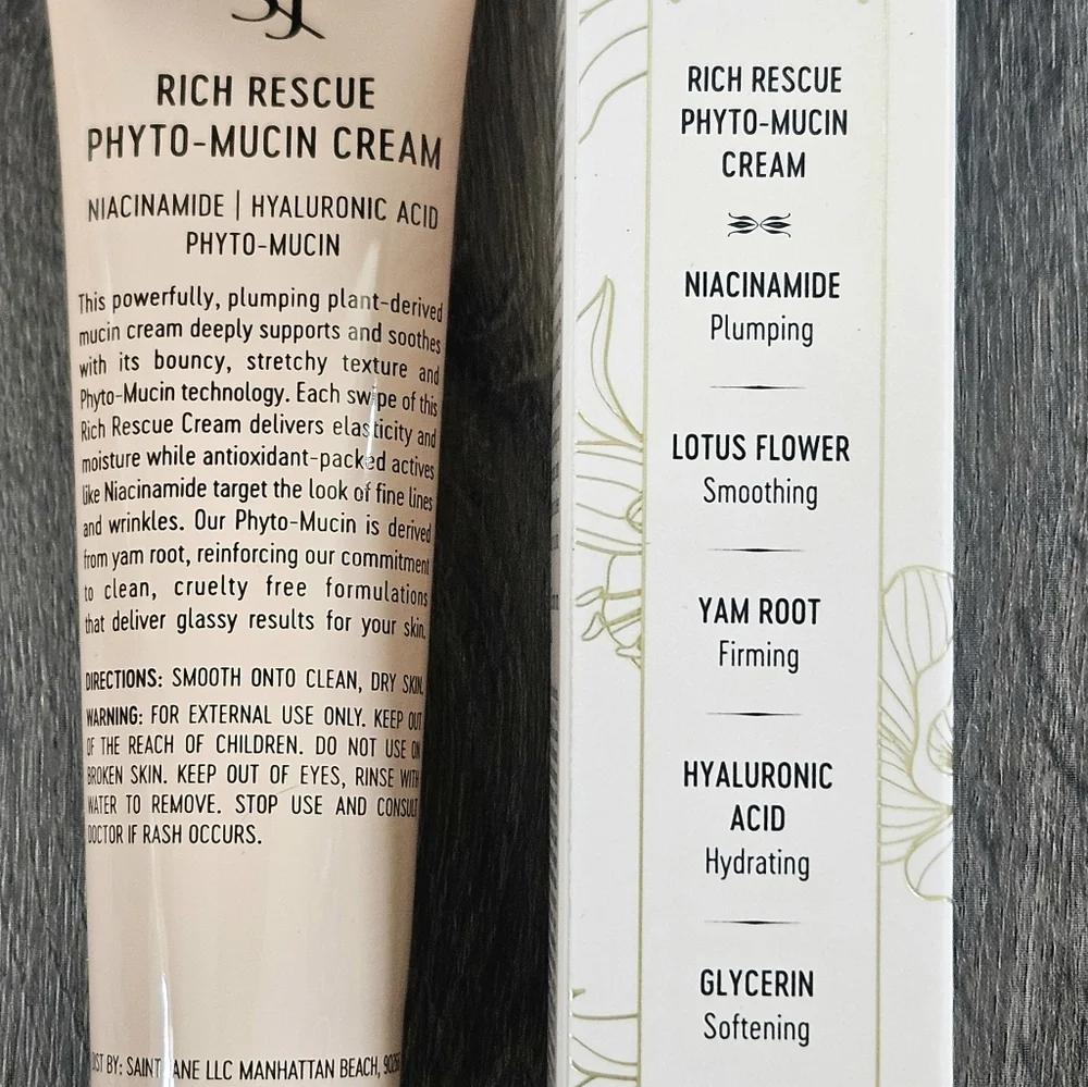 SAINT JANE Rich Rescue Phyto-Mucin Cream Vegan Snail W Niacinamide 1.7oz NEW